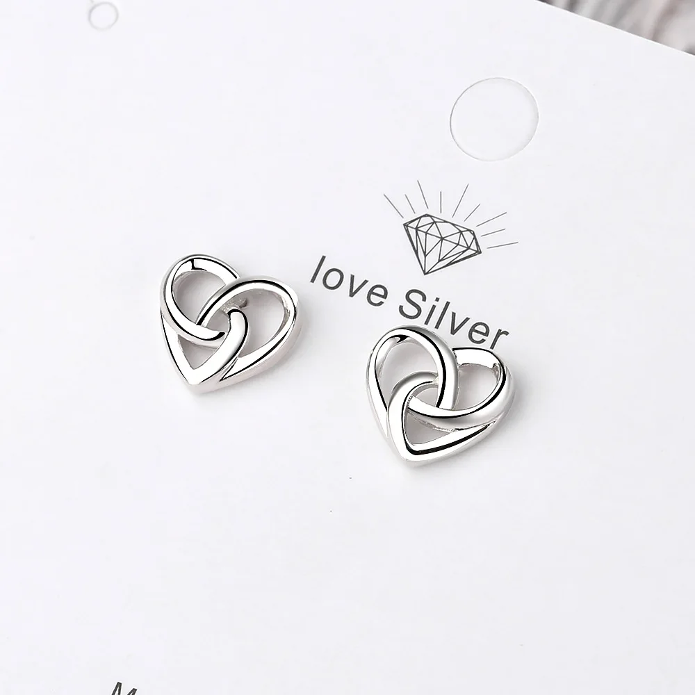 

Hot 925 Sterling Silver Infinity Hollow-out Love Heart Stud Earrings for Women Fine Earring Jewelry pendientes oorbellen brincos