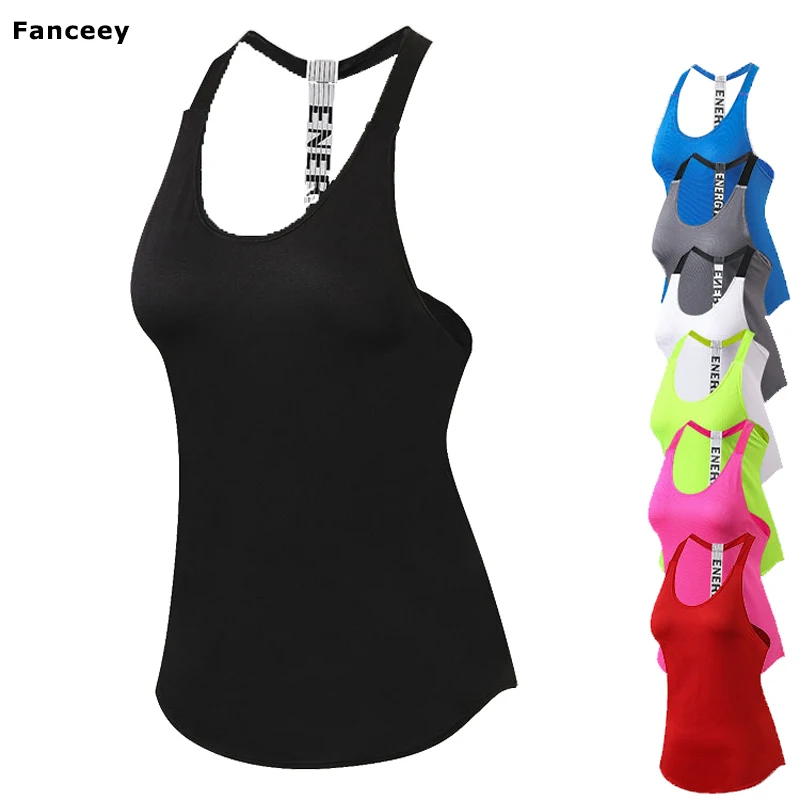 

Fanceey Summer Sexy Women Tank Tops Female Dry Quick Loose Fitness Vest Singlet For Exercise Women's Workout T-Shirts