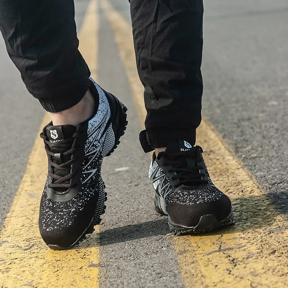 Мужские защитные кроссовки SUADEX Рабочая обувь со стальным носком удобные дышащие
