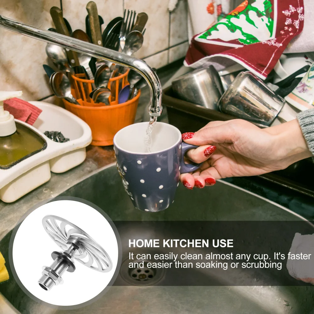 

1Pc Practical Bar Cup Rinser Flushbonading Cup Washer Bottle Rinser Silver