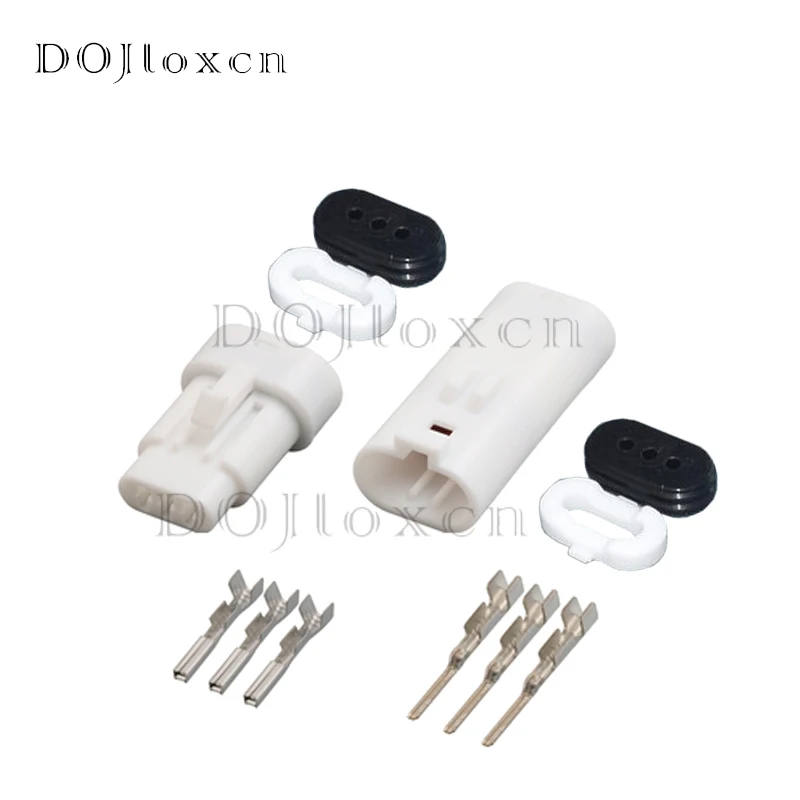 

DOJIOXCN 1-50 Sets Kit V Type 3 Pin 1.2mm 7222-1835/7123-1835 Terminal Male Female Housing White Electrical Wire Connector Plug