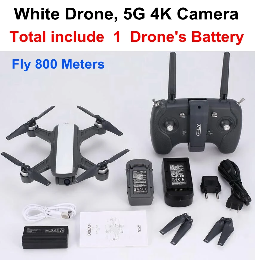 w dream 800m 1b Дрон CFLY Dream gps RC бесщеточный мотор 5G Wifi FPV 4K Pixel HD камера режим следования за мной круг Летающий оптический поток V f11pro b4w Дрон - Цвет: w dream 800m 1b