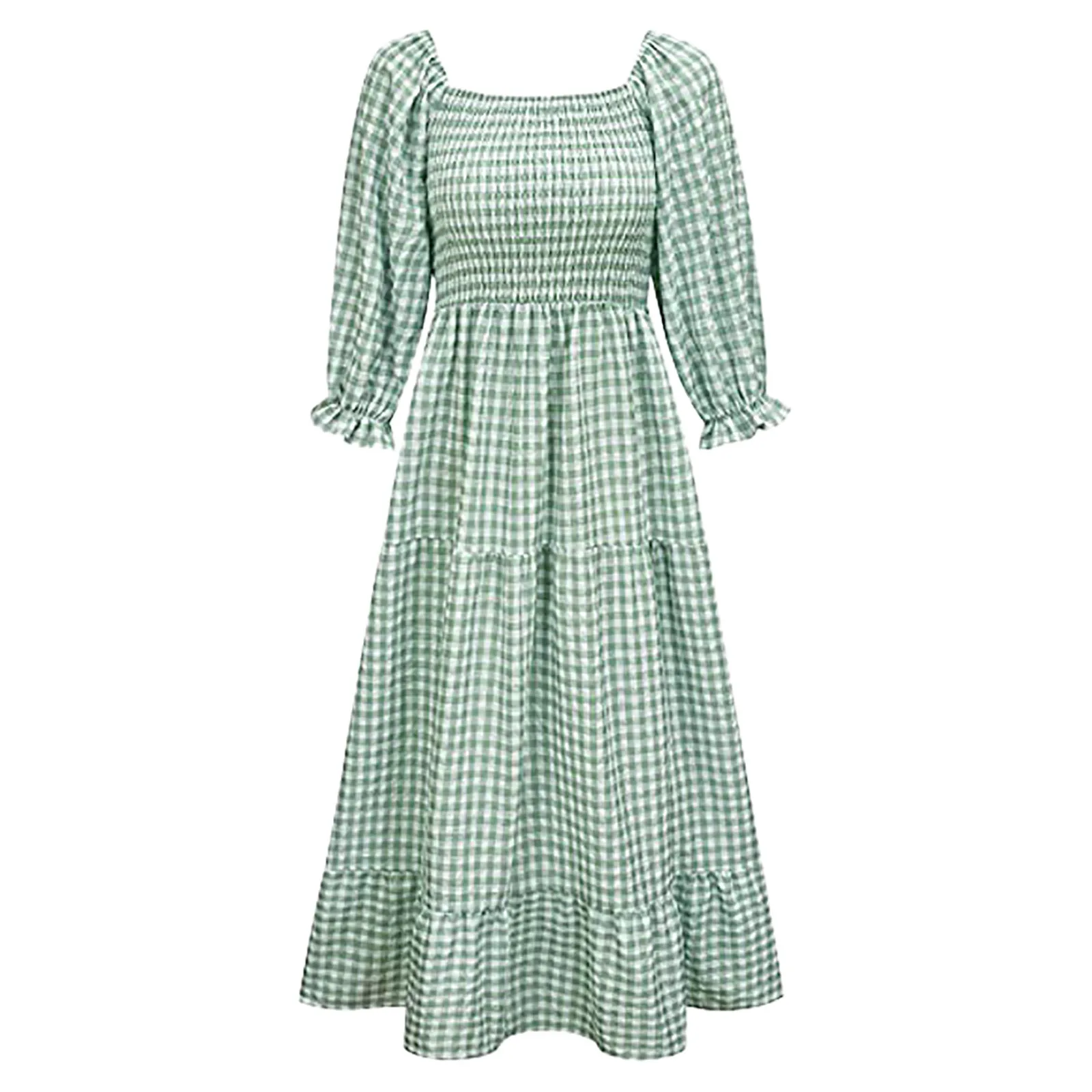 

Women Long Sleeve Dress 2021 Summer Casual Print V-neck Drawstring Summer Party Casual Dress Beach Dress