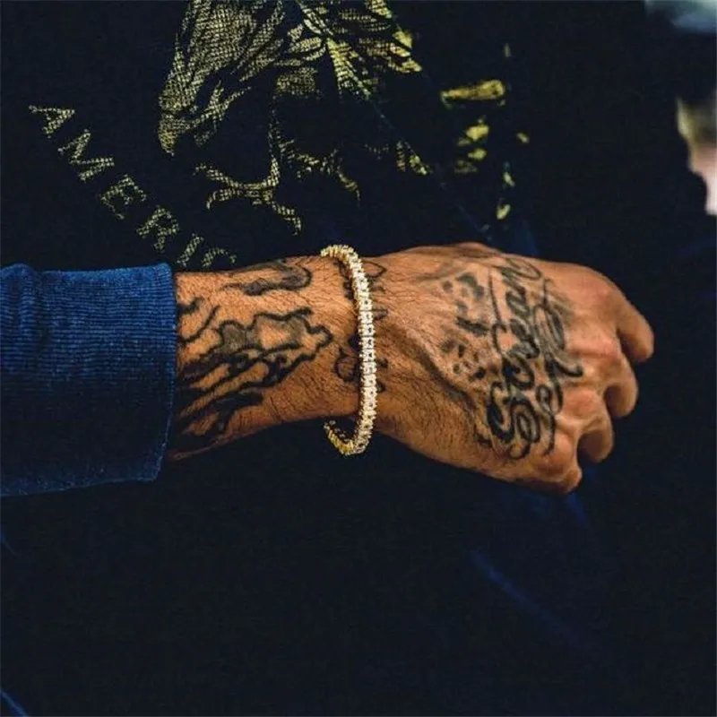 Браслет цепочка мужской/женский Ювелирное Украшение в стиле хип хоп с блестящим