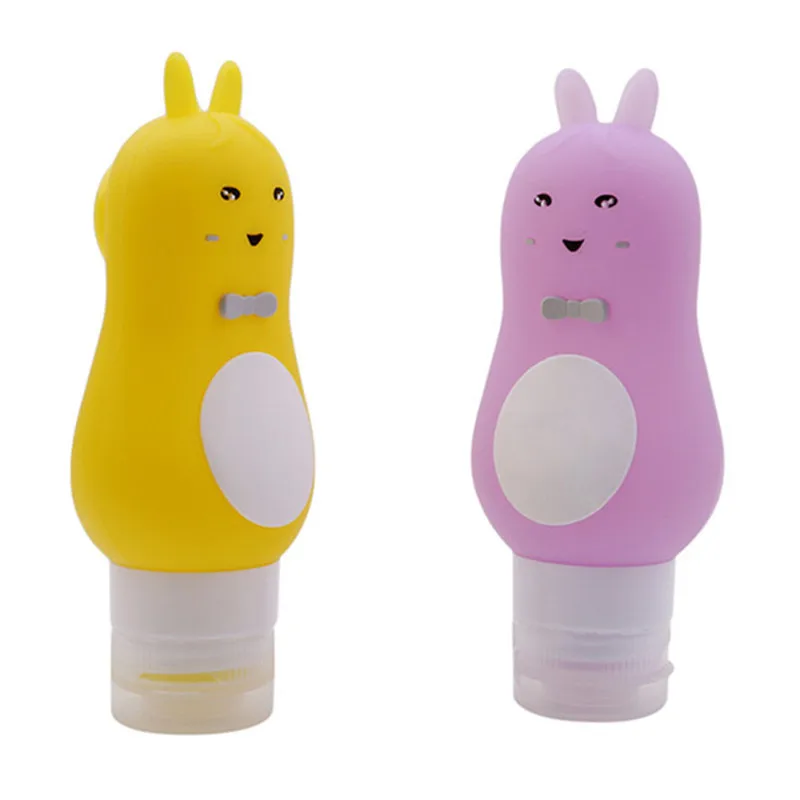 

1PC Cute Design Cartoon Silicone Travel sub-bottle Animal Shape food-grade Silicone Travel Shampoo Empty Bottle For Lady