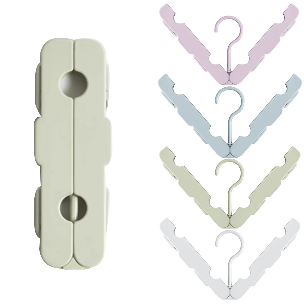 

1pcs Portable Clothes Hanger Folding Plastic Travel Multifunction Foldable Household Magic Drying Rack Hanging
