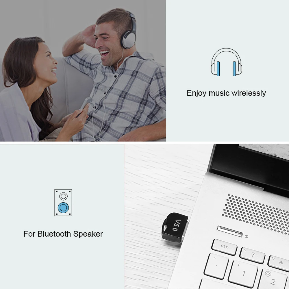 Bluetooth-адаптер kebidu USB V5.0 двухрежимный беспроводной | Электроника