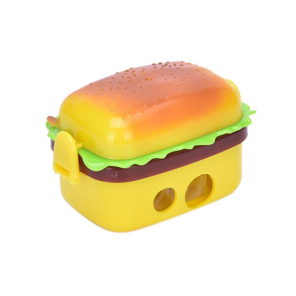 

2 Hole Hamburger Shape Cute Sharpener Eraser Rubbers For Children Student School Stationary Hot ZMONH Plastic Pencil