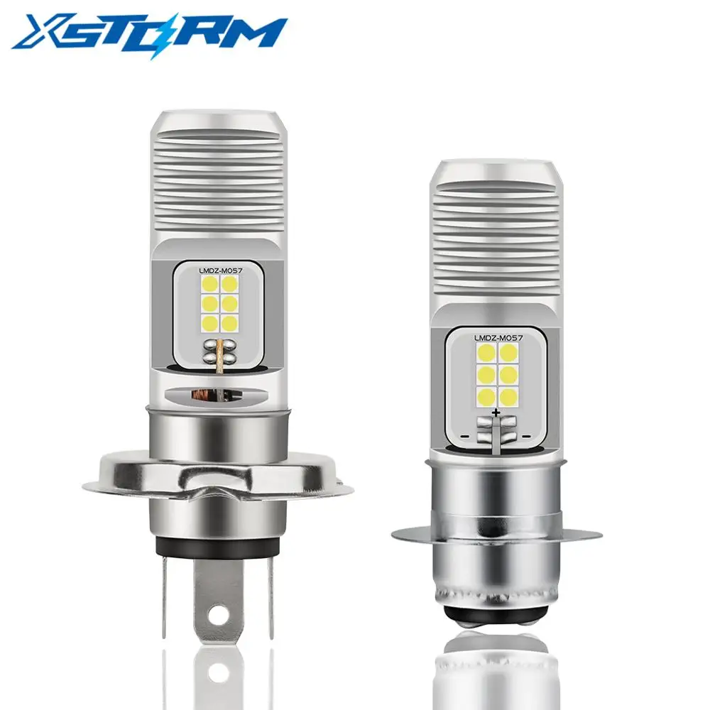 H4 водить мотоцикл P15D LED мото фар лампа 12SMD 3030 1200LM 6000K Белый Привет короче спереди и