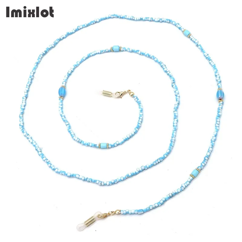 

NEW Fashion Blue Beads Glasses Chain Striped Beaded Sunglasses Reading Eyeglass Chain Cord Holder Neck Strap Rope For Men Women