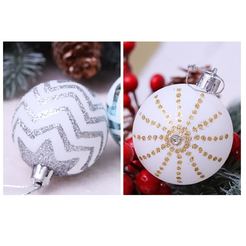 24Pcs Christmas Tree Ball Decoration Ornaments 6cm Colorful Balls New Year Gifts hallway and on the tree decor
