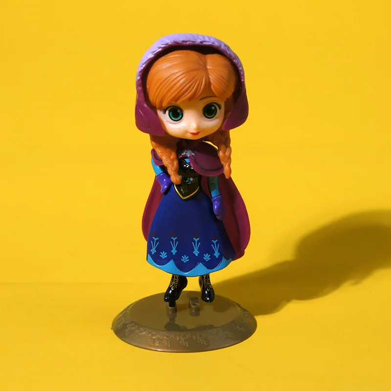 Cartoon 16.5cm Disney Princess Action Figures Kawaii Frozen Anna Girl Figure Toy PVC Anime Collection Model Toy Children Gift