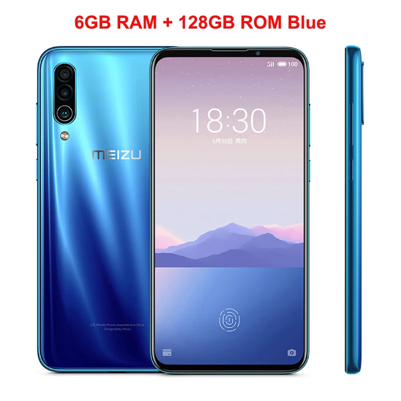 Blue 6GB 128GB Meizu 16Xs, мобильный телефон, 6,2 дюймов, 6 ГБ ОЗУ, 64 Гб ПЗУ, Восьмиядерный процессор Snapdragon 675, камера заднего вида с тройным объективом 48 МП, 4000 мАч, смартфон - Цвет: Blue 6GB 128GB