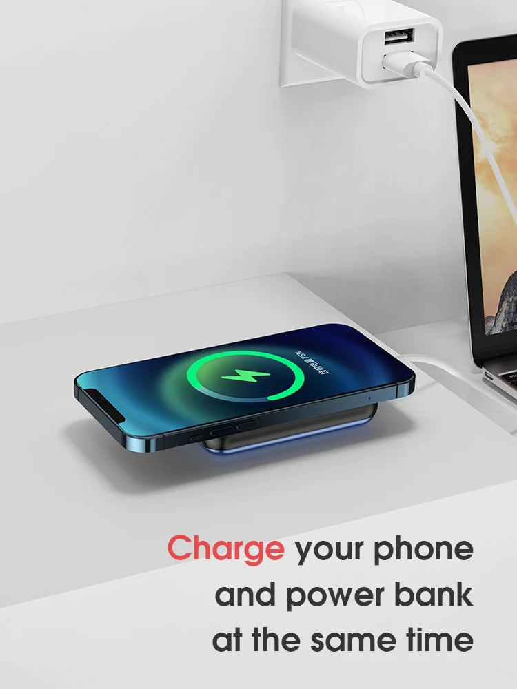 

Magnetic Wireless Charger Power Bank 10000mAh Powerbank PD USB C Quick Charge External Battery for iPhone 12 12Pro max xr
