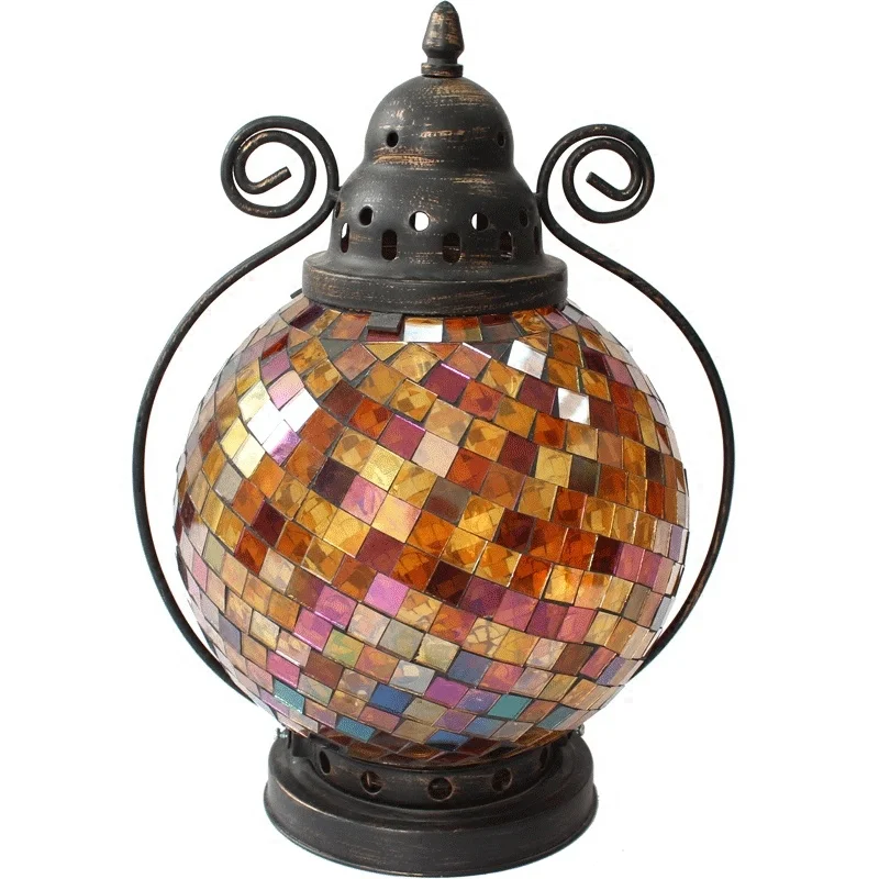 

Candle Holder for Dining Table Lantern Metal Cups for Crafts Moroccan Lamp Mosaic Glass Candle Holders Tealight LivingroomGG50zt