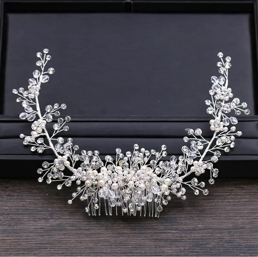 2019 элегантные белые свадебные женские головные уборы гребень с жемчугом