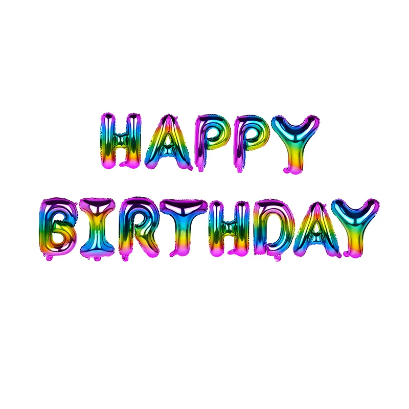 Фольгированные буквы С Днем Рождения комплект 16 дюймов градиент Цвет День