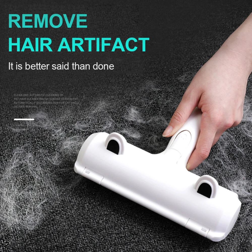 

2020 New 2-Way Pet Hair Remover Roller Lint Sticking Roller Removing Dog Cat Hair Furniture Carpets Clothing One Hand Operation
