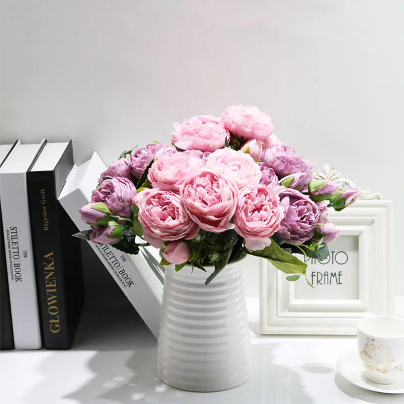 

1 букет искусственных пионов, Чайные розы, цветы, Камелия, искусственные цветы для рукоделия, домашний сад, свадебное украшение, альбом для с...