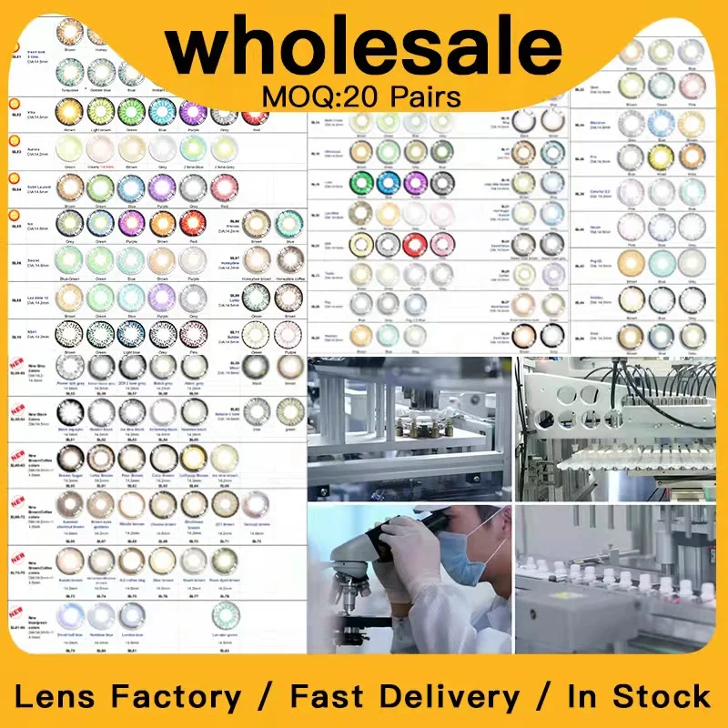 20 Pair Wholesale Color Contact Lenses Factory Store Manufacturer Supplier OEM ODM Custom Colored Contact Lens Halloween Cosplay