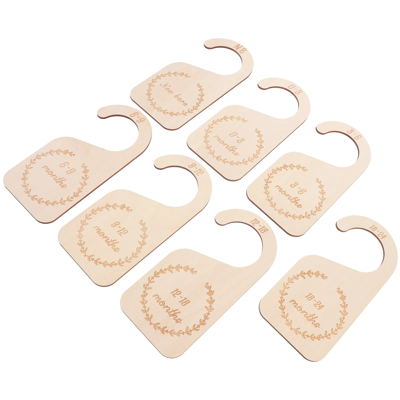 

7Pcs Baby Closet Organizer Newborn Nursery Wardrobe Divider Wooden Hangers