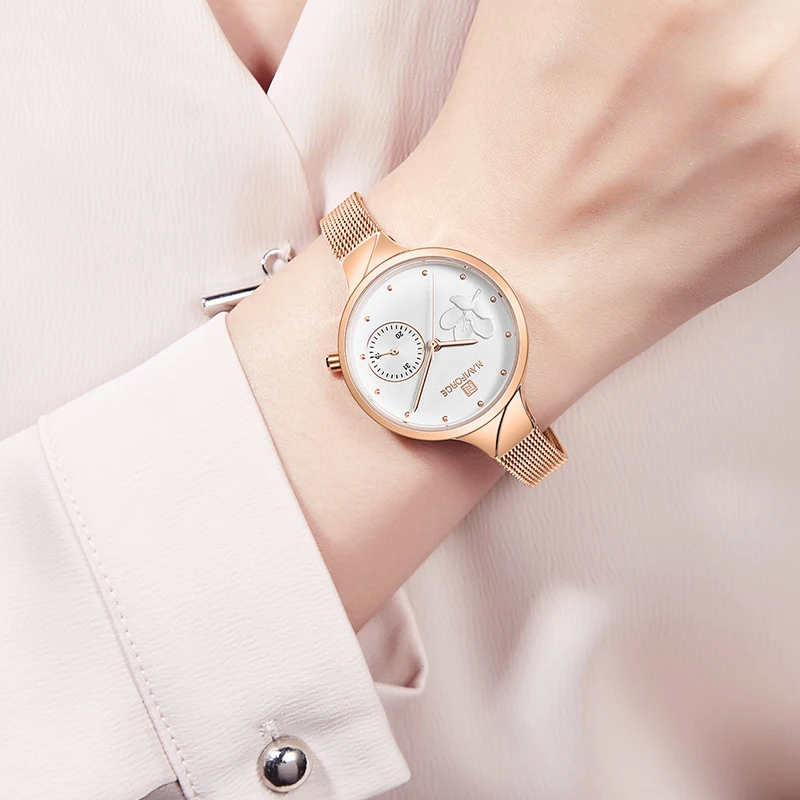 Часы наручные NAVIFORCE женские кварцевые брендовые модные водонепроницаемые с