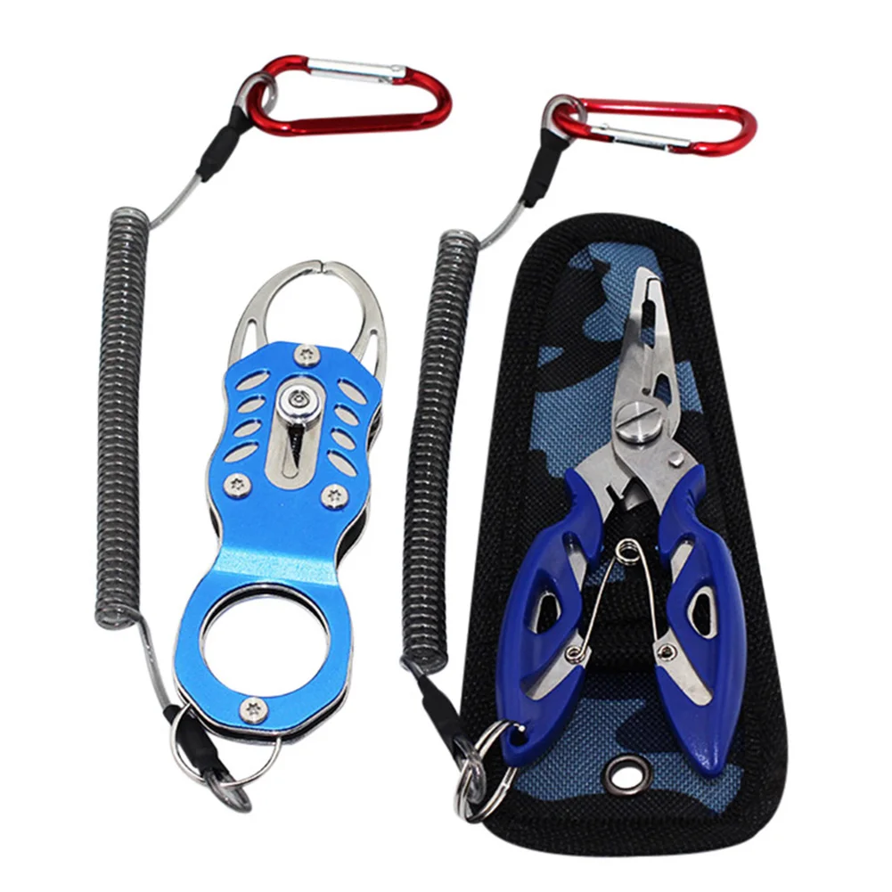 

Fishing Tackle Set Aluminium Alloy Fish Lip Grip Fish Controler with Multifunction Pliers Equipment for Fishing Tool HA