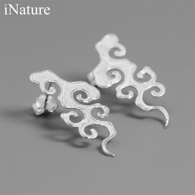 INATURE 925 стерлингового серебра Винтаж закат облако серьги со шпилькой для женщин