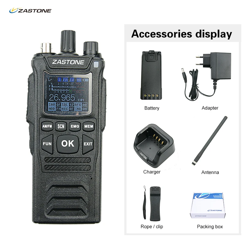 Zastone CB-58 Handheld Walkie Talkie 27MHz CB Radio HAM 4W 12V all 240 CB channels 26 to 27MHz 4000hAm images - 6