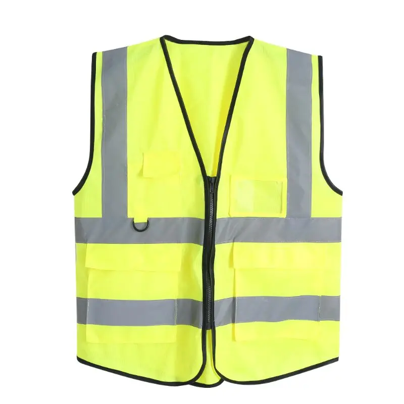 Защитный жилет с молнией Hi-Vis светоотражающая куртка защитный 5 карманов M5TB |