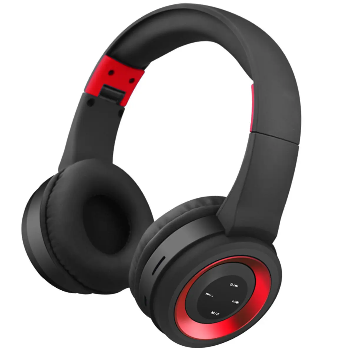 Красный Беспроводные наушники, Bluetooth наушники, складная гарнитура с микрофоном, поддержка TF карты, для телефона, ПК, MP3 плеера, Bluetooth наушники - Цвет: Красный