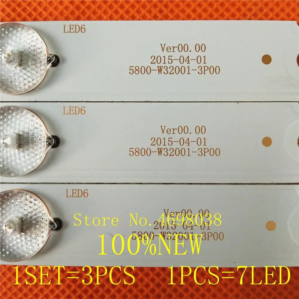 Новинка 3 шт. * 7LED 607 мм Светодиодная лента подсветки 5800 W32001 3P00 05 20024A 04A для LC320DXJ SFA2