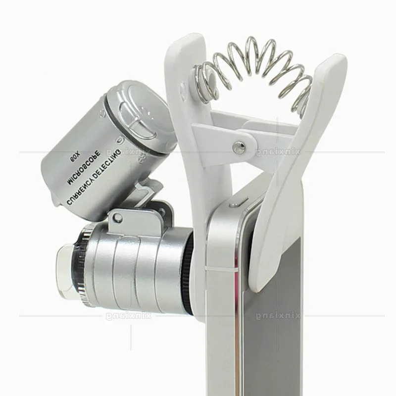 Микроскоп 60X с зажимом для мобильного телефона универсальная лупа видео