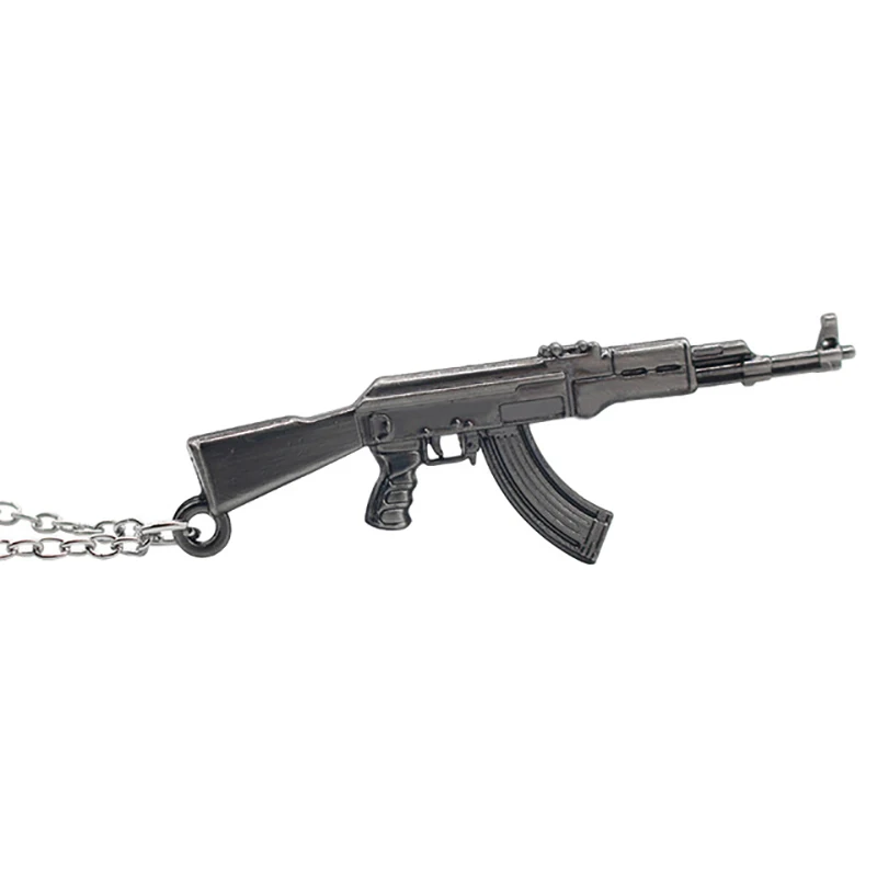 Мода 3D моделирование AK47 ожерелье индивидуальность мужчин и женщин оружие оружия цинка Подвеска из легированной стали длинное ожерелье подарок - Окраска металла: XL0379-Black