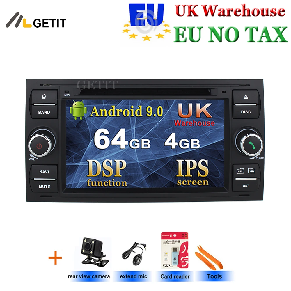 4 ГБ Android 9 0 автомобильный dvd-плеер для Ford Fiesta Transit Galaxy Fusion C/S MAX Kuga старый фокус/Фокус