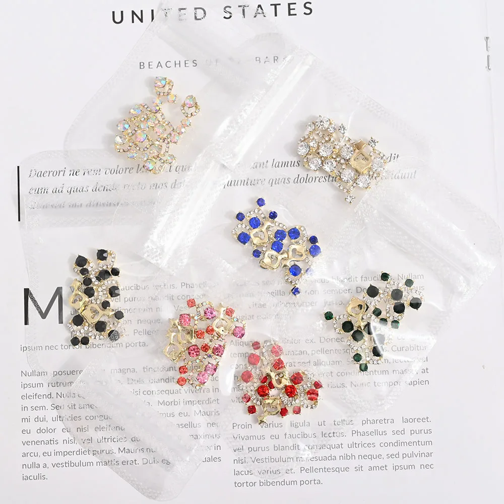 10 шт. великолепные подвески для ногтей черные кристаллы стразы готовый