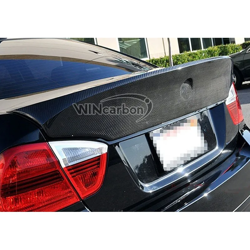 CSL Стиль Настоящее углеродное волокно задний спойлер для BMW 3 серии E90 4 двери 2005-2009