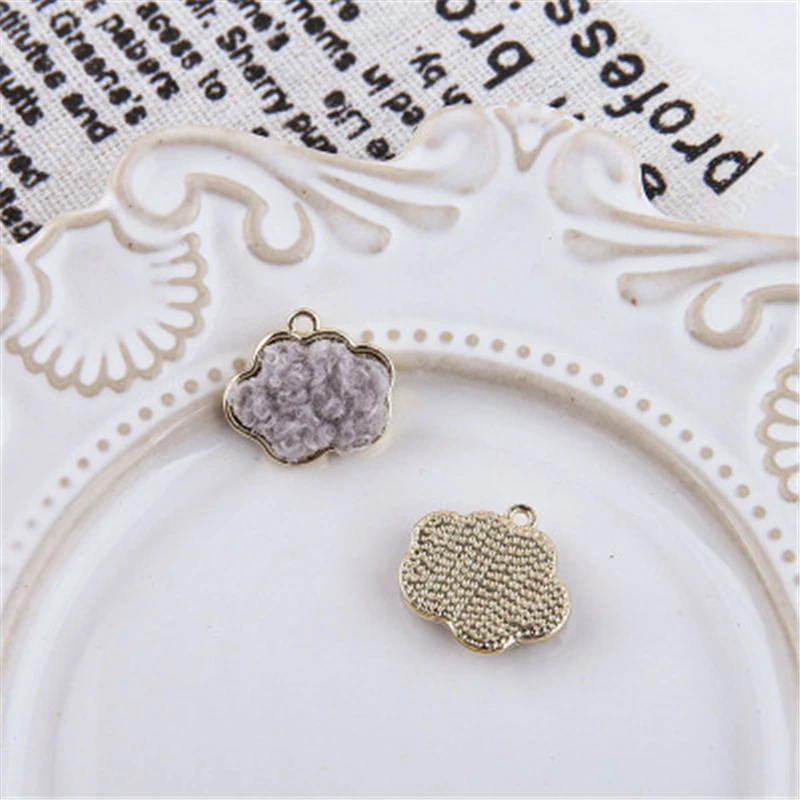 6 шт корейские милые красочные серьги из сплава с нижней опорой овечьей шерсти