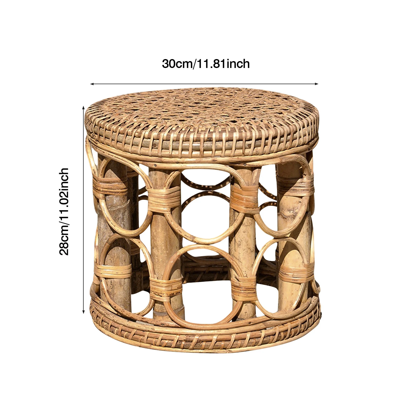 

Natural Rattan Plant Stand Durable Decorative Shelf Holder For Balcony Indoor Green Flower Plant Nordic Restaurant Flower Rack