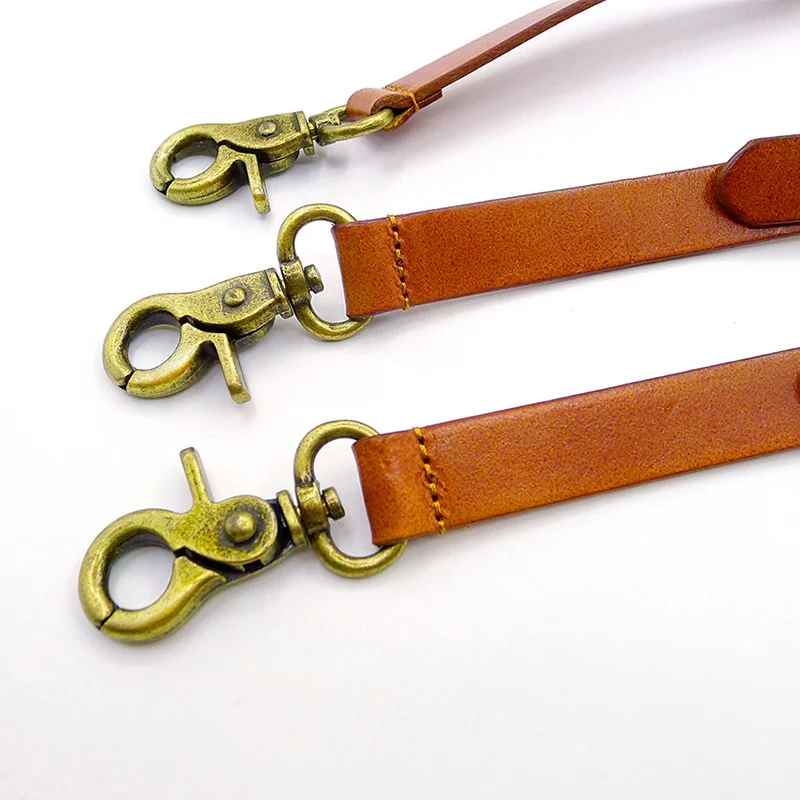 NWE Ginger leather suspender light brown  with leather hook and buckle strap braces for men and women