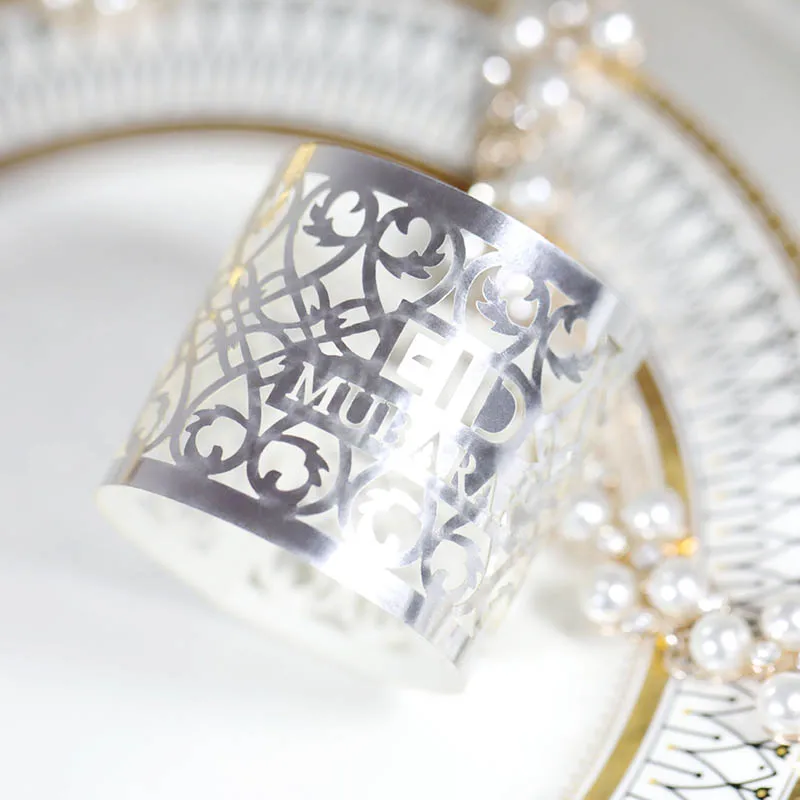 

10pcs/lot Eid Mubarak Decorations Napkin Holder Table Decoration Paper Napkin Ring Eid Mubarak Ramadan Kareem Decor Supplies