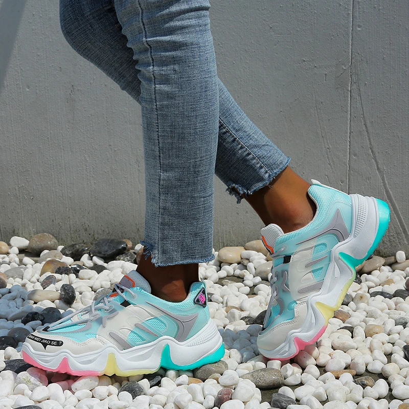 

New Sneakers Comfort Summer Breathable Rhinestones Solid Slip on Walking Shoes Sports Shoes Woman Zapatos De Mujer Plus Size 42