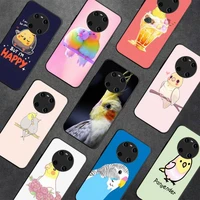 cute animal chubby cockatiel phone case for huawei y 5 y62019 y52018 y92019 luxury funda case for 9prime2019