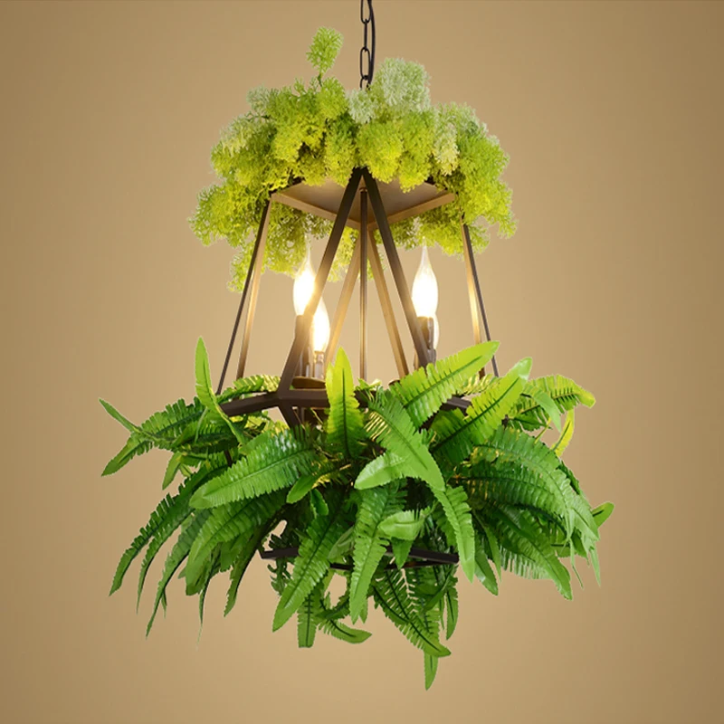値段 工業用鉄ペンダントライトクリエイティブ植物バーカフェレストランエンジニアリングペンダントランプパーソナライズ装飾ライトハンギング