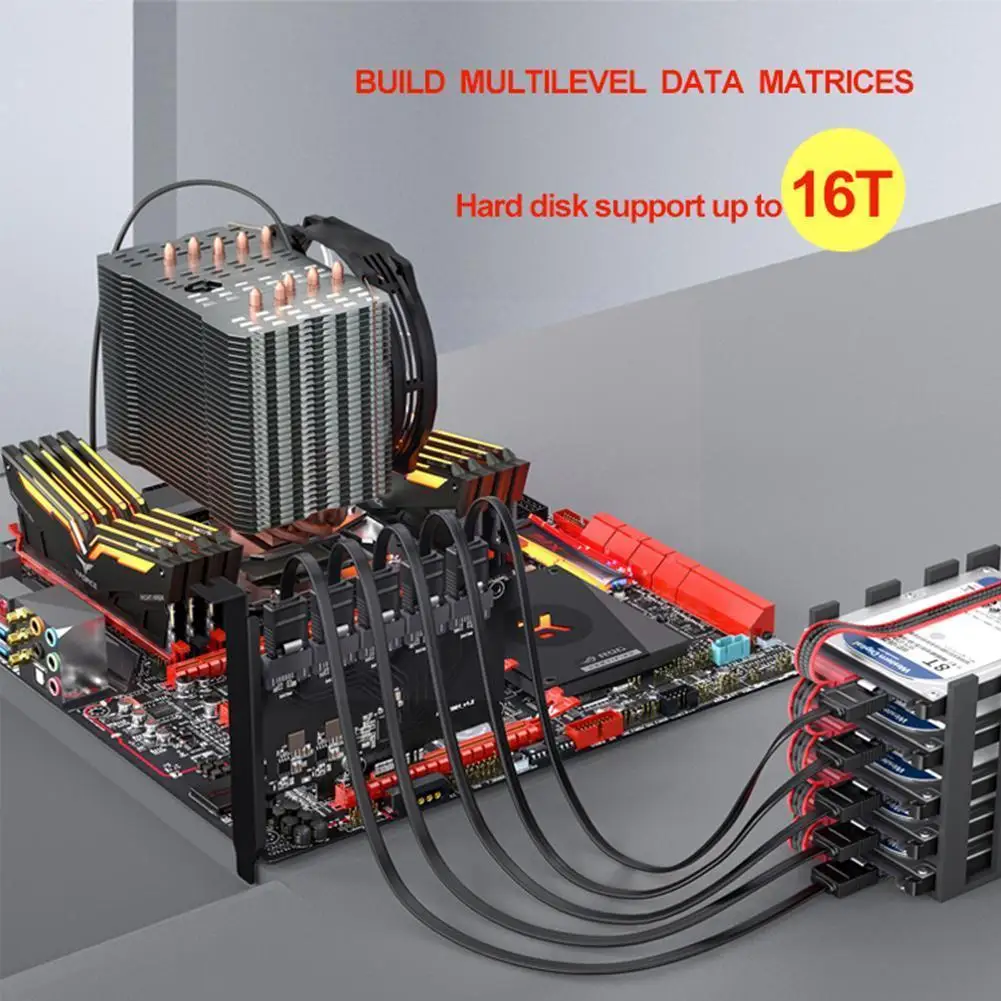 

Pcie Sata Card 16/10 Port 6gbps Sata 3.0 Pcie Card,support For Desktop Pc Converter 10 3.0 Sata Devices, Adapter Built-in Z4i6