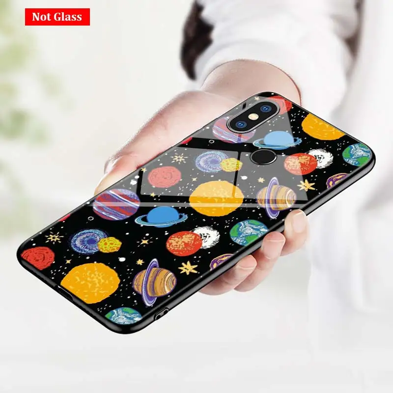Черная крышка космическая планета, звезды для Xiaomi mi A1 A2 5X6X6 8 9 9SE CC9 F1 9T 9TPro mi играть Супер яркий блестящий чехол для телефона