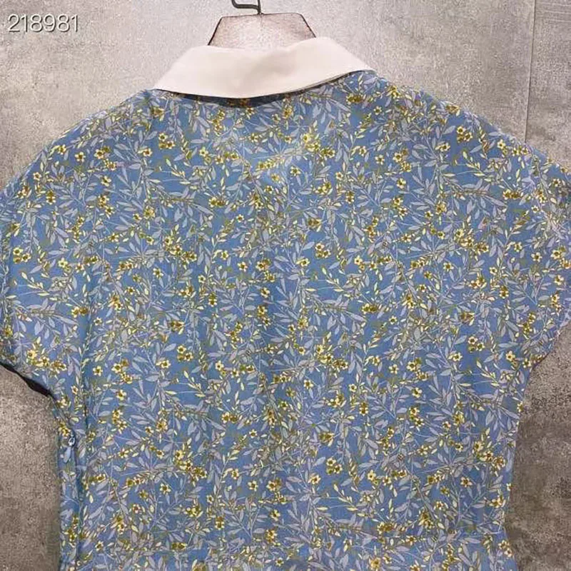 

100% Silk Ladies Summer Dress 2021 High Fashion Runway Top Floral Print Elegant A-Line Midi Party Holiday Dress
