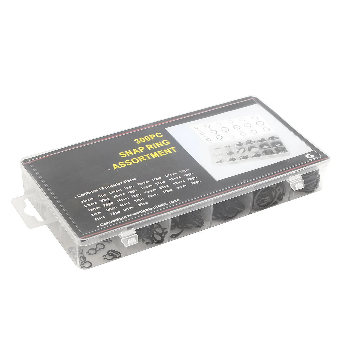300 шт. 3-32 мм внутренняя и внешняя защелка стопорное кольцо шайбы c-зажим ремонтный