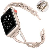 stainless steel strap for apple watch band 44mm 40mm 38mm 42mm diamond metal bracelet woman jewelry apple watch serie 6 5 4 3 se