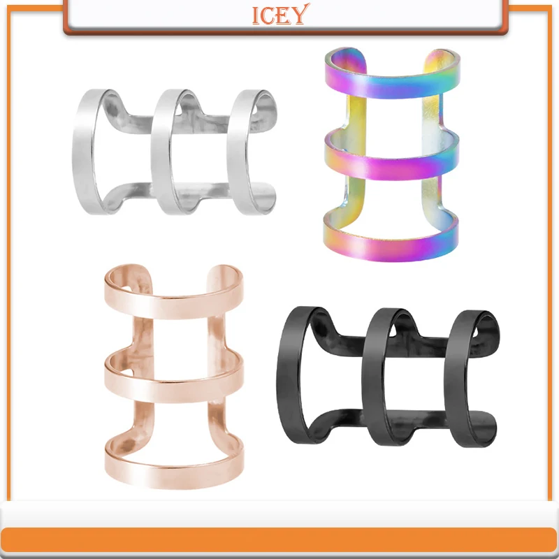 

1pc Hollow Long Ear Clips Without Pierced Ear Bone Clip Fake Pierced Ear Studs